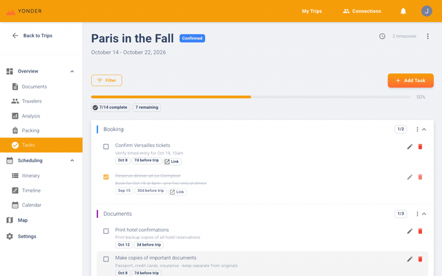 Trip Preparation Tasks demo