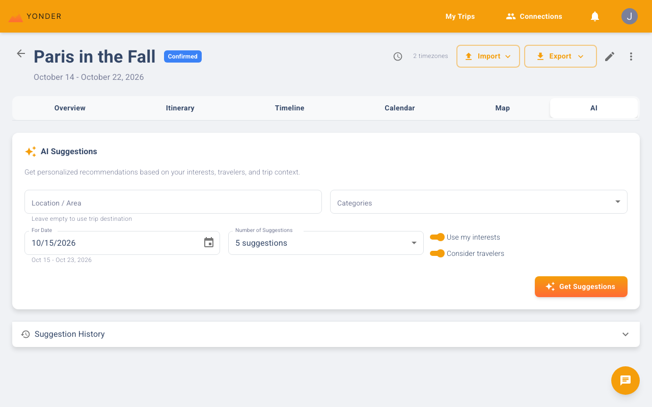 AI Suggestions screenshot